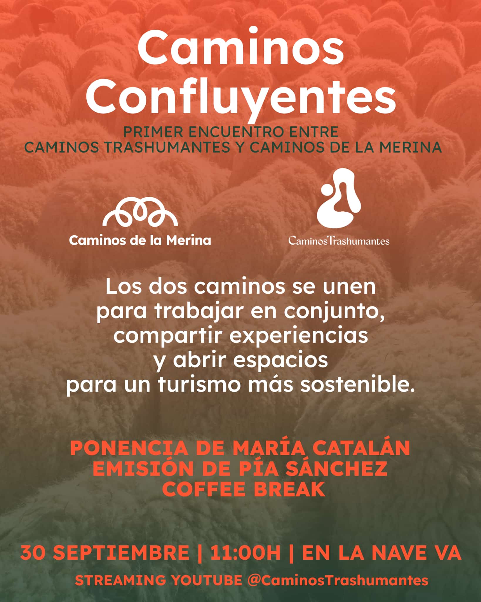 Cartel Caminos Confluentes: primer encuentro entre Caminos Trashumantes y Caminos de la Merina